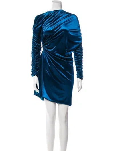 Pre-owned Atlein One-shoulder Knee-length Dress In Blue