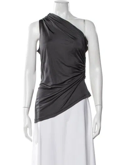 Pre-owned Atlein One-shoulder Sleeveless Top In White