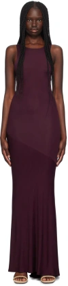 Atlein Purple Bias-cut Maxi Dress In Coa Lie De Vin