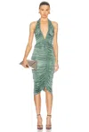Atlein Ruched Asymmetric Midi Dress