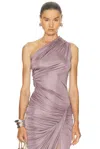 Atlein Ruched Asymmetric Top In Purple