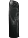 Atlein Ruched-detailing High-waist Skirt In Schwarz