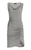 Atlein Ruched Jersey Mini Dress In Grey