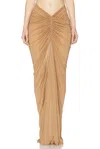 Atlein Draped-effect Skirt In Brown