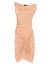 Atlein Ruched Midi Dress In Neutrals
