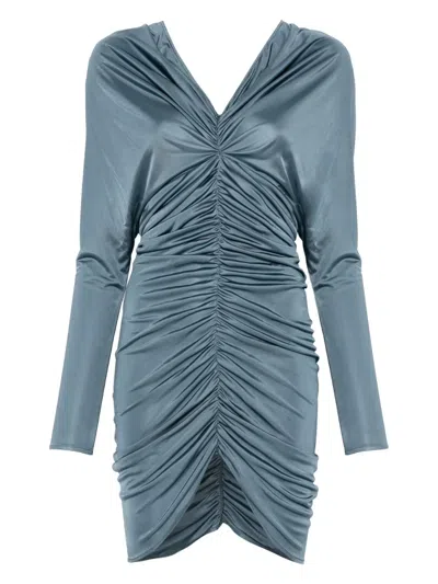Atlein Ruched Mini Dress In Blue