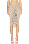 Atlein Ruched Pocket Midi Skirt In Neutral