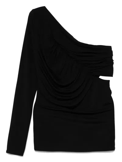 Atlein Ruched Top In Black