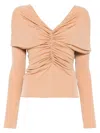 Atlein Ruched Top In Neutrals
