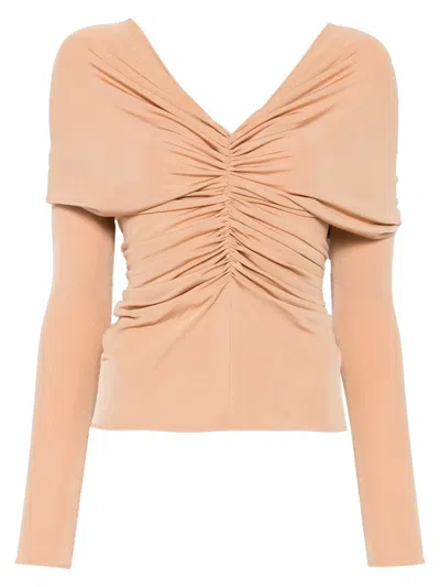 Atlein Ruched Top In Neutrals