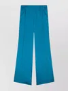 Atlein Satin Flared High-waisted Trousers In Blue