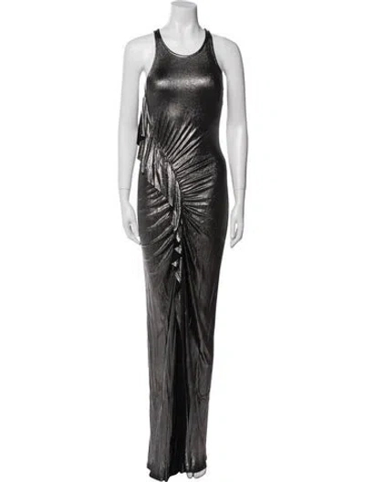 Pre-owned Atlein Scoop Neck Long Dress