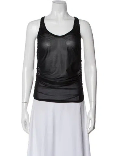Pre-owned Atlein Scoop Neck Sleeveless Top In Black