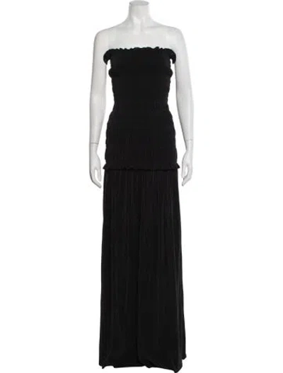 Pre-owned Atlein Silk Long Dress W/ Tags In Black