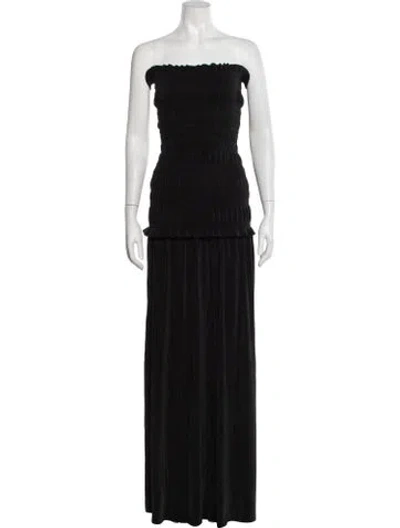 Pre-owned Atlein Strapless Long Dress W/ Tags In Black