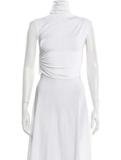 Pre-owned Atlein Turtleneck Sleeveless Top In White