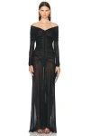ATLEIN V-NECK CUT OUT GOWN