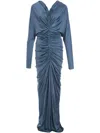 Atlein V-neck Cut-out Gown In Blue