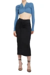 ATLEIN V-NECK RUCHED CROPPED TOP
