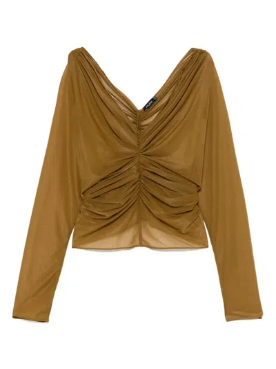 Atlein Voile Top In Brown