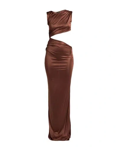 Atlein Brown Cutout Maxi Dress In C0910 Bronze