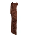 Atlein Woman Maxi Dress Chocolate Brown Size 6 Viscose In Brown