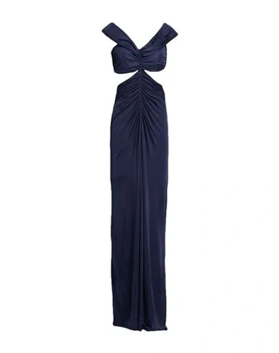 Atlein Woman Maxi Dress Navy Size 4 Viscose In Blue