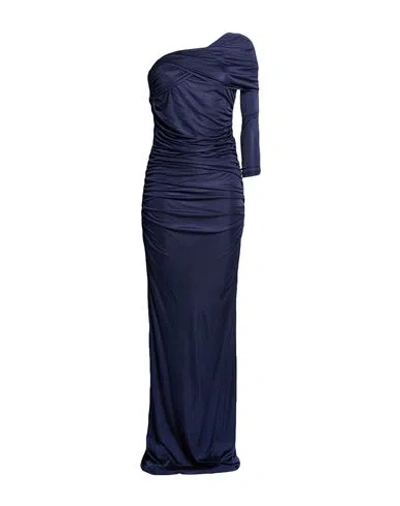 Atlein Woman Maxi Dress Navy Size 8 Viscose In Blue
