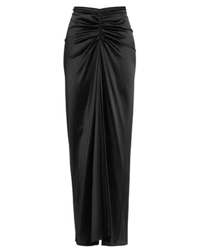 Atlein Woman Maxi Skirt Black Size 6 Silk, Polyurethane