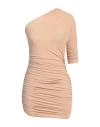 Atlein Woman Mini Dress Camel Size 4 Polyamide, Elastane In Beige