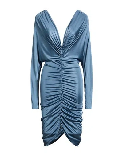 Atlein Woman Mini Dress Slate Blue Size 4 Polyester