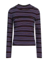 Atlein Woman Sweater Dark Purple Size 6 Cotton, Viscose, Elastane In Purple