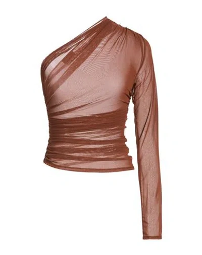 Atlein Woman Top Brown Size 2 Polyamide, Elastane