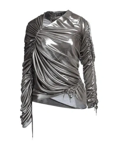Atlein Woman Top Silver Size 6 Polyester, Viscose
