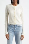 ATM ANTHONY THOMAS MELILLO ATM ANTHONY THOMAS MELILLO ALPACA & WOOL BLEND POINTELLE CARDIGAN