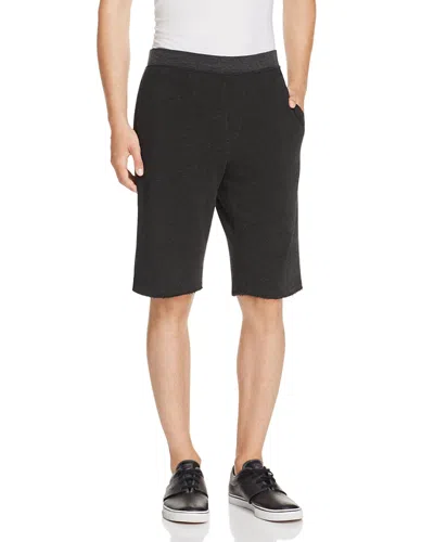 Atm Anthony Thomas Melillo Slim Straight Pull-on Distressed Shorts In Charcoal