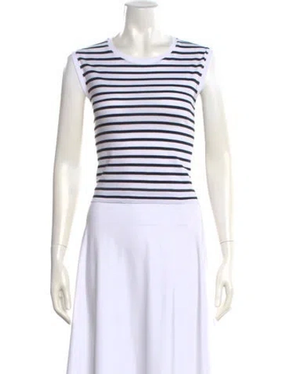 Pre-owned Atm Anthony Thomas Melillo Atm Striped Crew Neck Crop Top W/ Tags In Multi