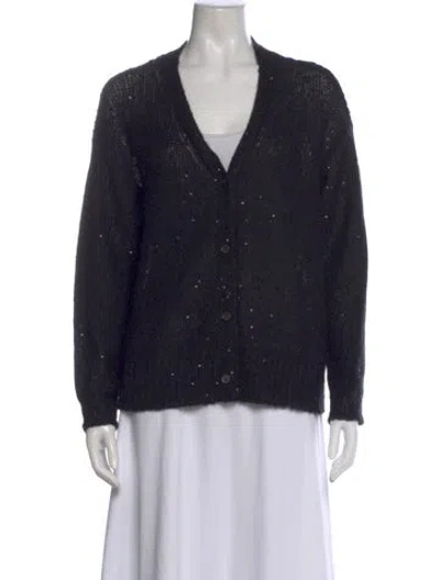 Pre-owned Atm Anthony Thomas Melillo Atm V-neck Sweater In Black