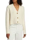 Atm Anthony Thomas Melillo Boucle Cropped Cardigan In Chalk In Neutral