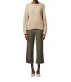 Atm Anthony Thomas Melillo Cotton Blend Cable Crew Neck Sweater In Grey