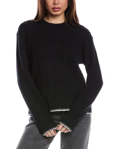 Atm Anthony Thomas Melillo Cable Crewneck Sweater In Black