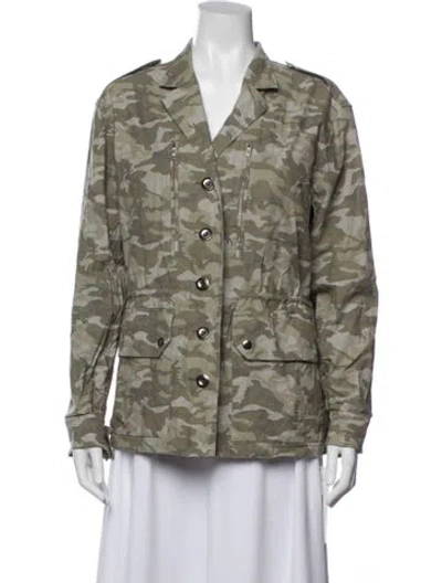 Pre-owned Atm Anthony Thomas Melillo Camouflage Print Utility Jacket In Green
