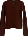 Atm Anthony Thomas Melillo Cashmere Long Sleeve Crew Neck Sweater In Chocolate In Gold