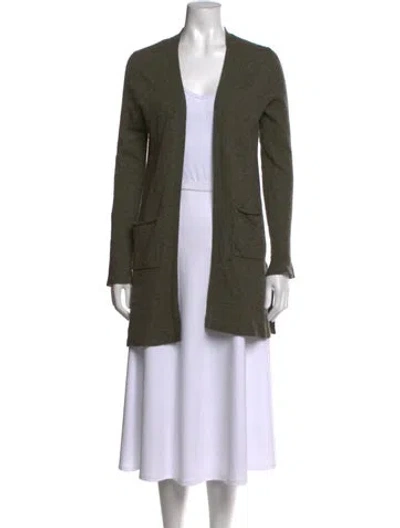 Pre-owned Atm Anthony Thomas Melillo Cashmere Open Front Sweater In Green