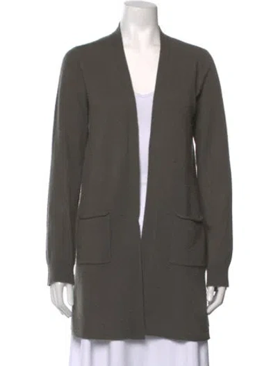 Pre-owned Atm Anthony Thomas Melillo Cashmere Open Front Sweater In Grey