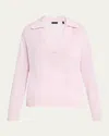 Atm Anthony Thomas Melillo Cashmere Oversized Polo Sweater In Faded Petunia