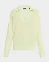 Atm Anthony Thomas Melillo Cashmere Oversized Polo Sweater In Mint Tint