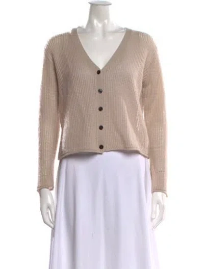 Pre-owned Atm Anthony Thomas Melillo Cashmere V-neck Sweater In Neutrals