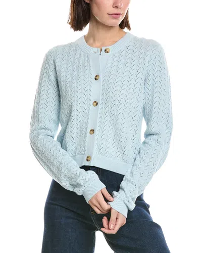 Atm Anthony Thomas Melillo Cashmere-blend Cropped Cardigan In Blue
