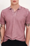 Atm Anthony Thomas Melillo Pique With Chroma Wash Short Sleeve Polo In Wisty Mauve